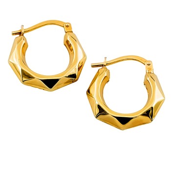 9ct gold Hollow Hoop Earrings